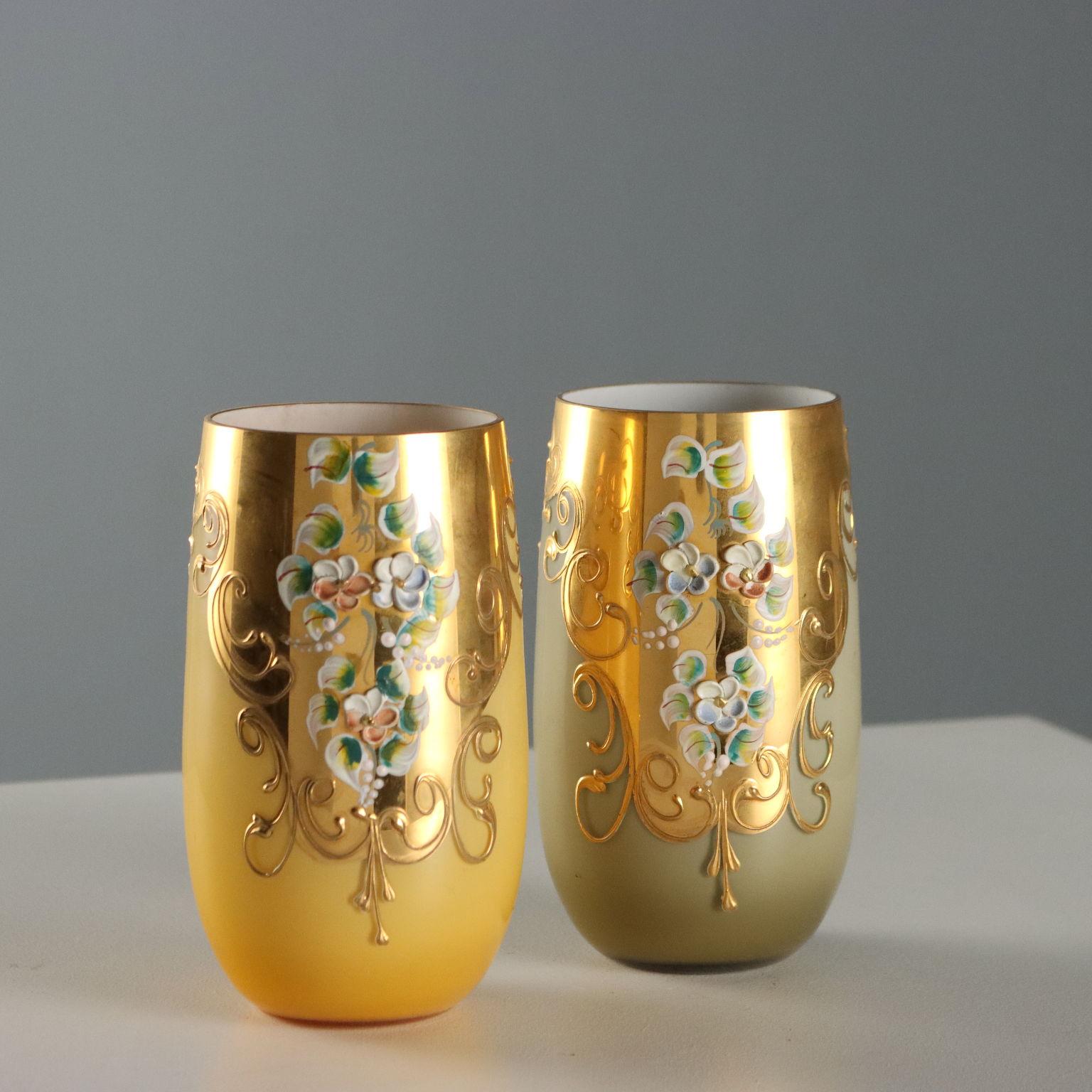 Brocca con Quattro Bicchieri in Vetro Cecoslovacchia Seconda Metà '900 (Glas) im Angebot