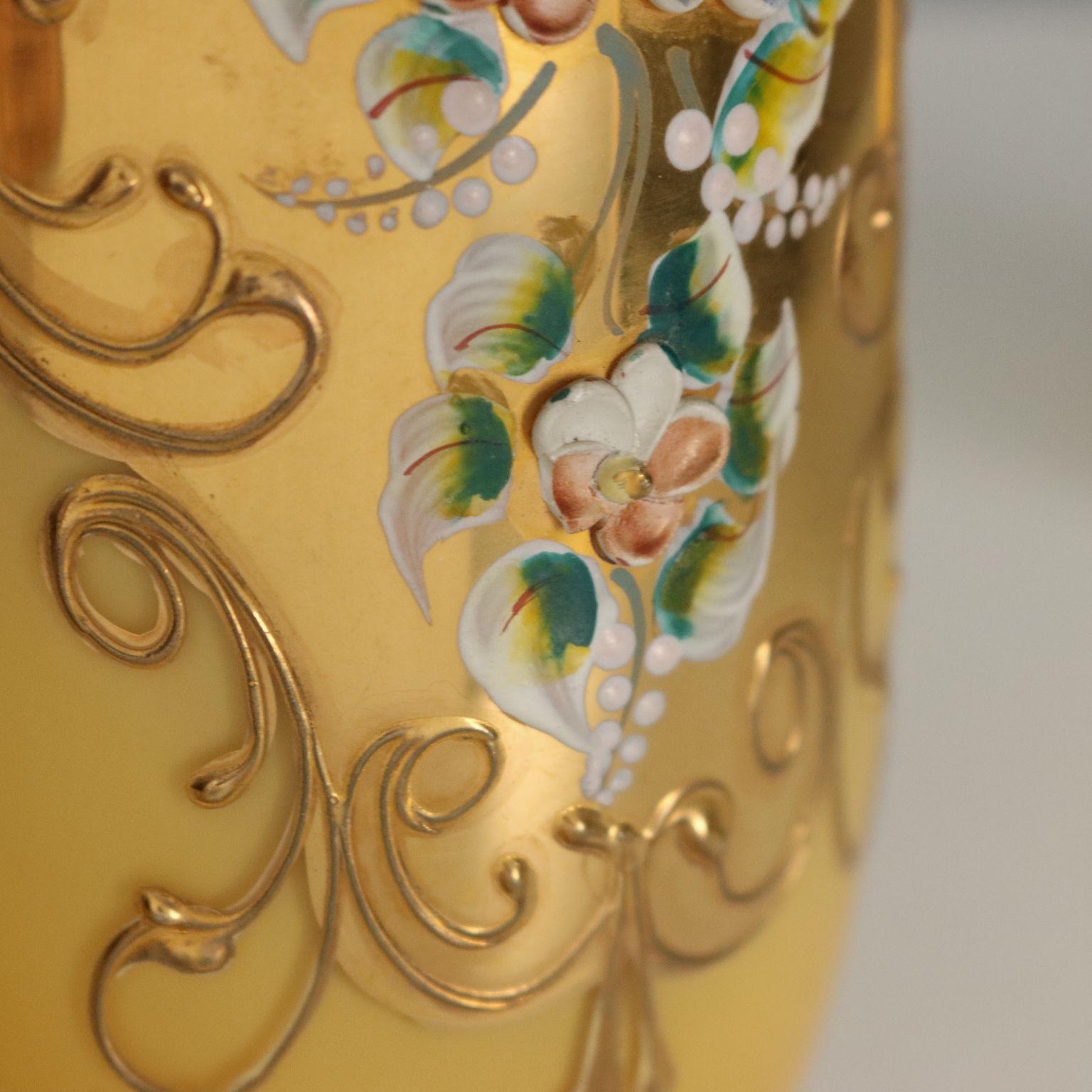 Brocca con Quattro Bicchieri in Vetro Cecoslovacchia Seconda Metà '900 im Angebot 2