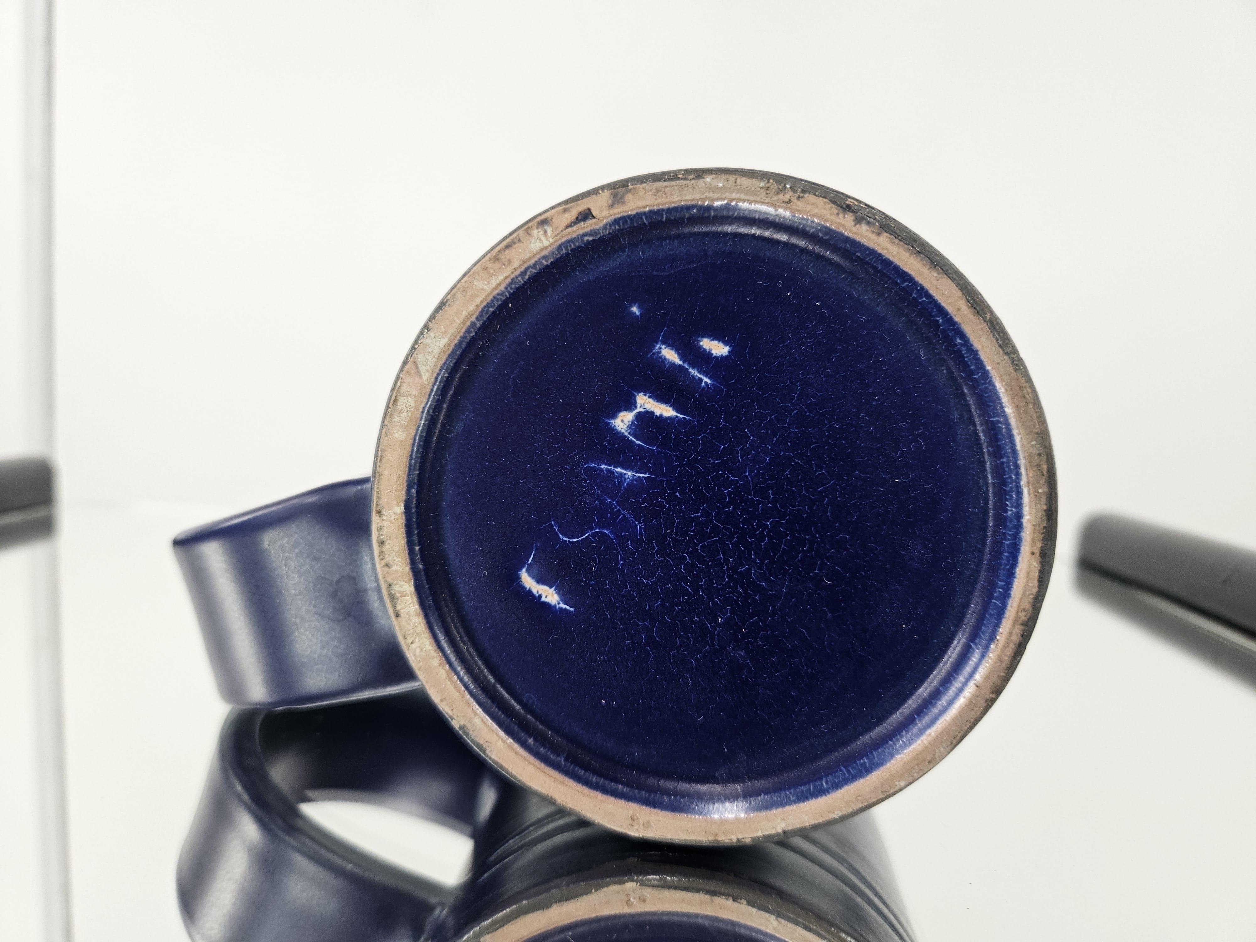 Brocca e sei bicchieri in ceramica di F. Santi anni '70 in vendita 3