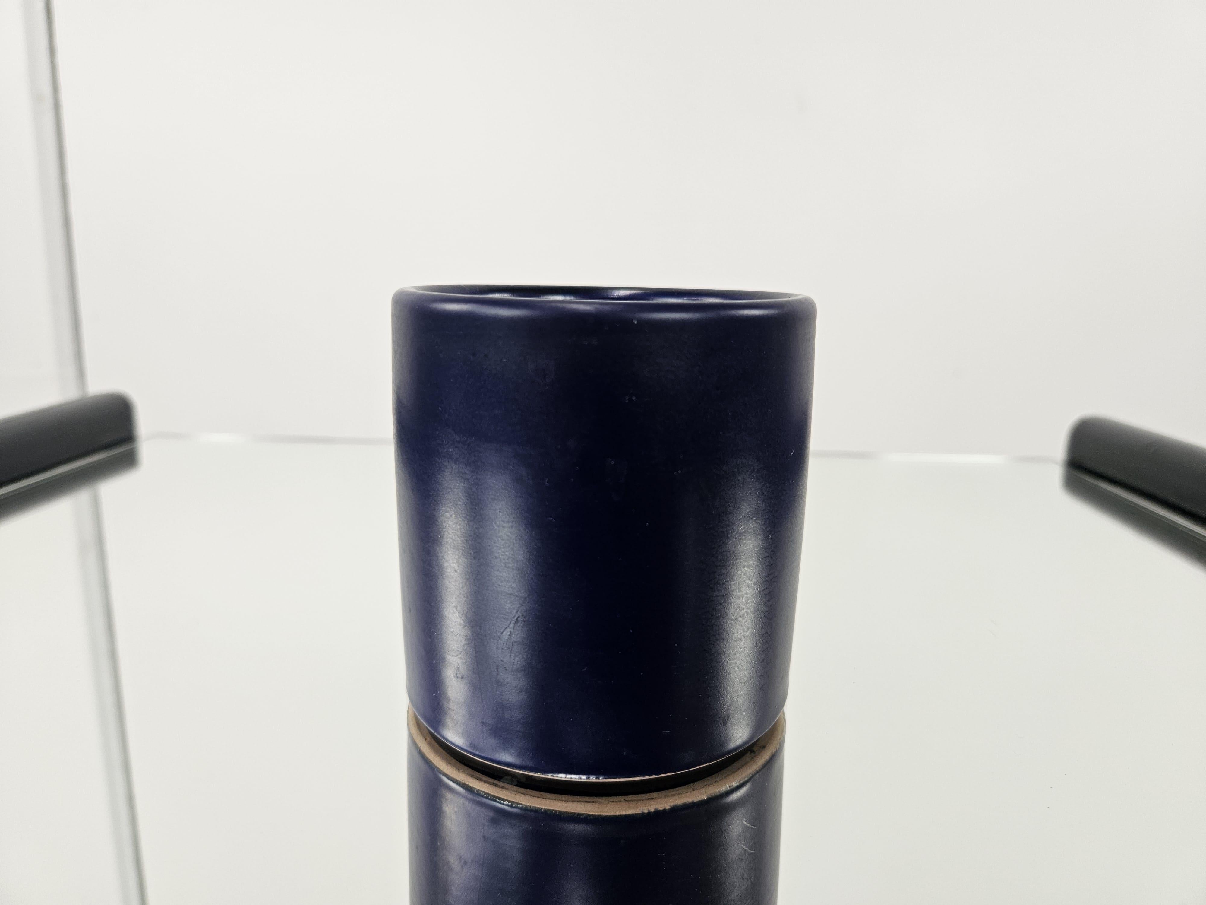 Brocca e sei bicchieri in ceramica di F. Santi anni '70 in vendita 4