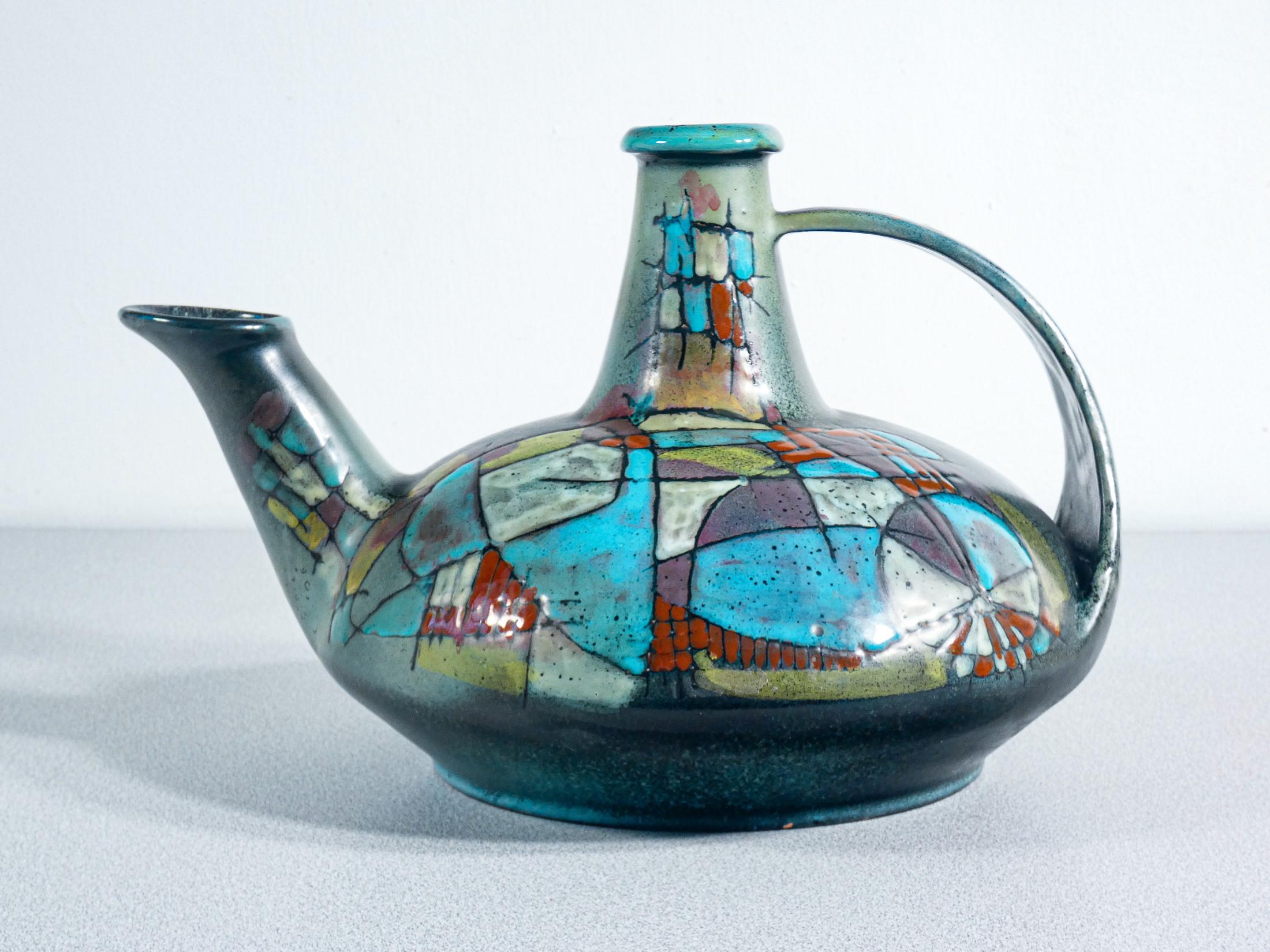 Mid-20th Century Pichet en céramique émaillée, design Nanni VALENTINI pour Bruno BARATTI. 1960s en vente