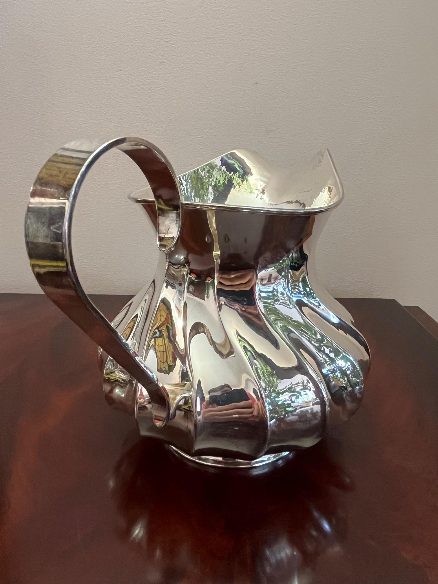 Other Handmade Torchon jug in 800 Silver, Italy, 1980s For Sale