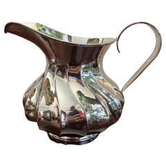 Vintage Handmade Torchon jug in 800 Silver, Italy, 1980s