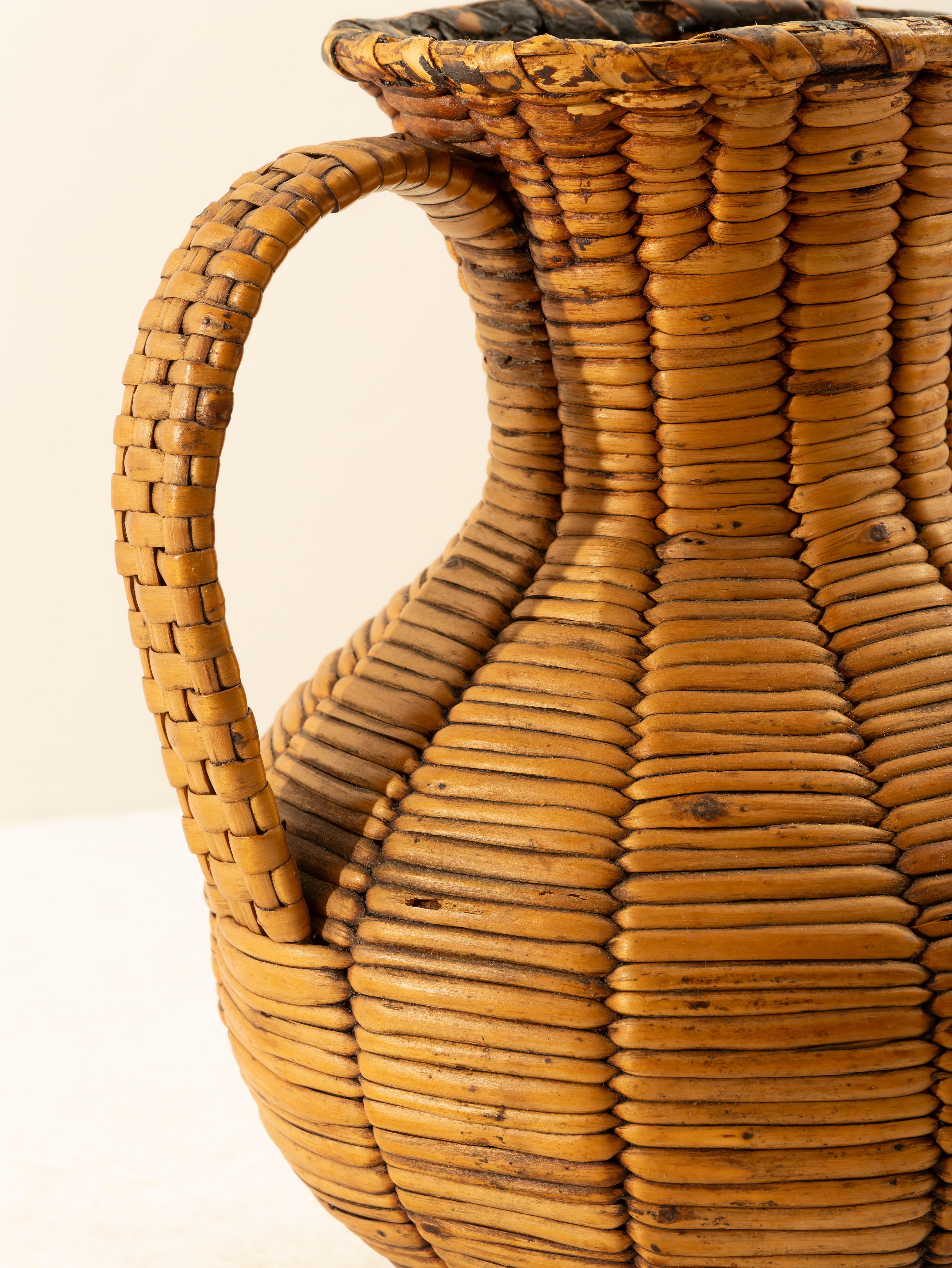 Brocca Spagnola in vimini, Mid-Century (Spanisch) im Angebot