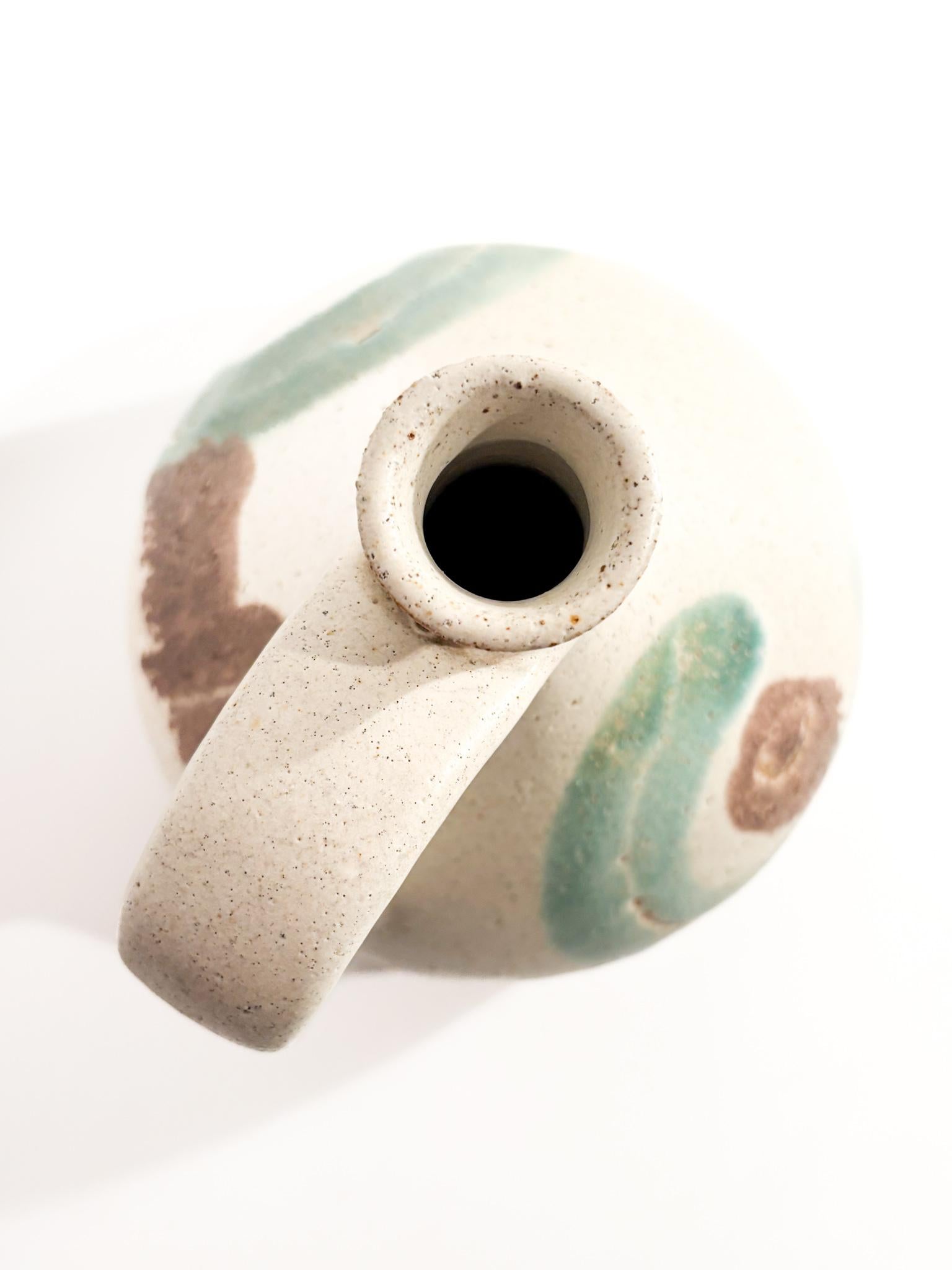 Brocca Vaso in Ceramica Dipinta di Bruno Gambone Anni 70 in vendita 5