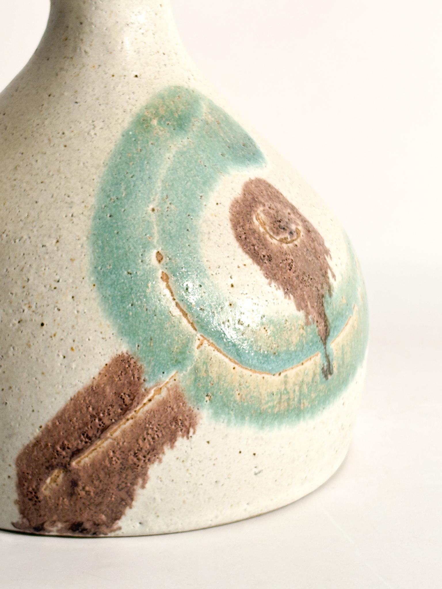 Brocca Vaso in Ceramica Dipinta di Bruno Gambone Anni 70 in vendita 1