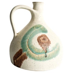 Brocca Vaso in Ceramica Dipinta di Bruno Gambone Anni 70