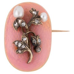 Broche ancienne en or émaillé