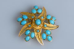 Broche Starfish " Etoile de mer " en or jaune 18 carats de l'époque Art-Déco