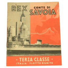 Brochure advertising third class Transatlantic REX and Count of Savoy 1937