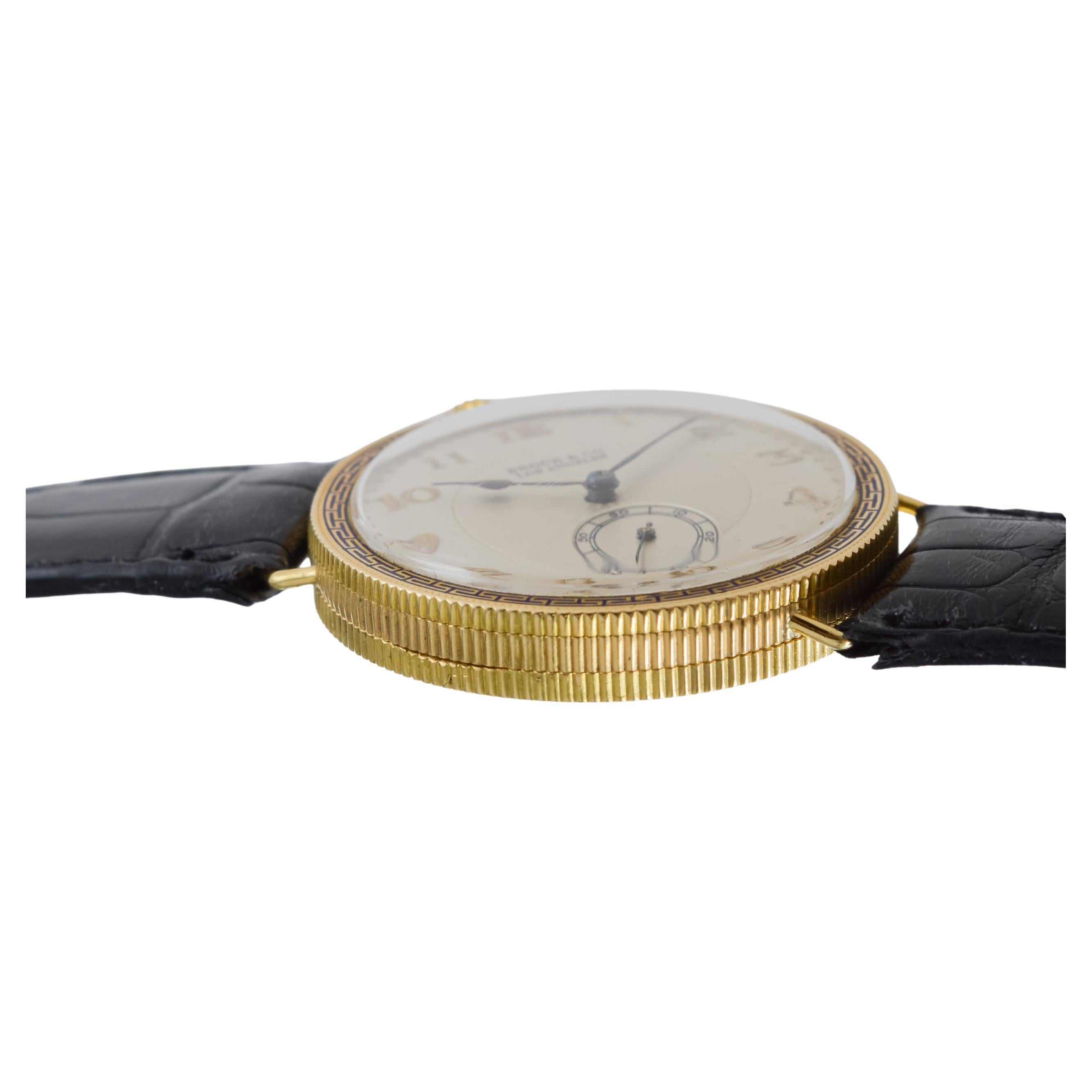 Brock & Co 18Kt Solid Gold Pocket Wrist Watch 1920's For Sale 9