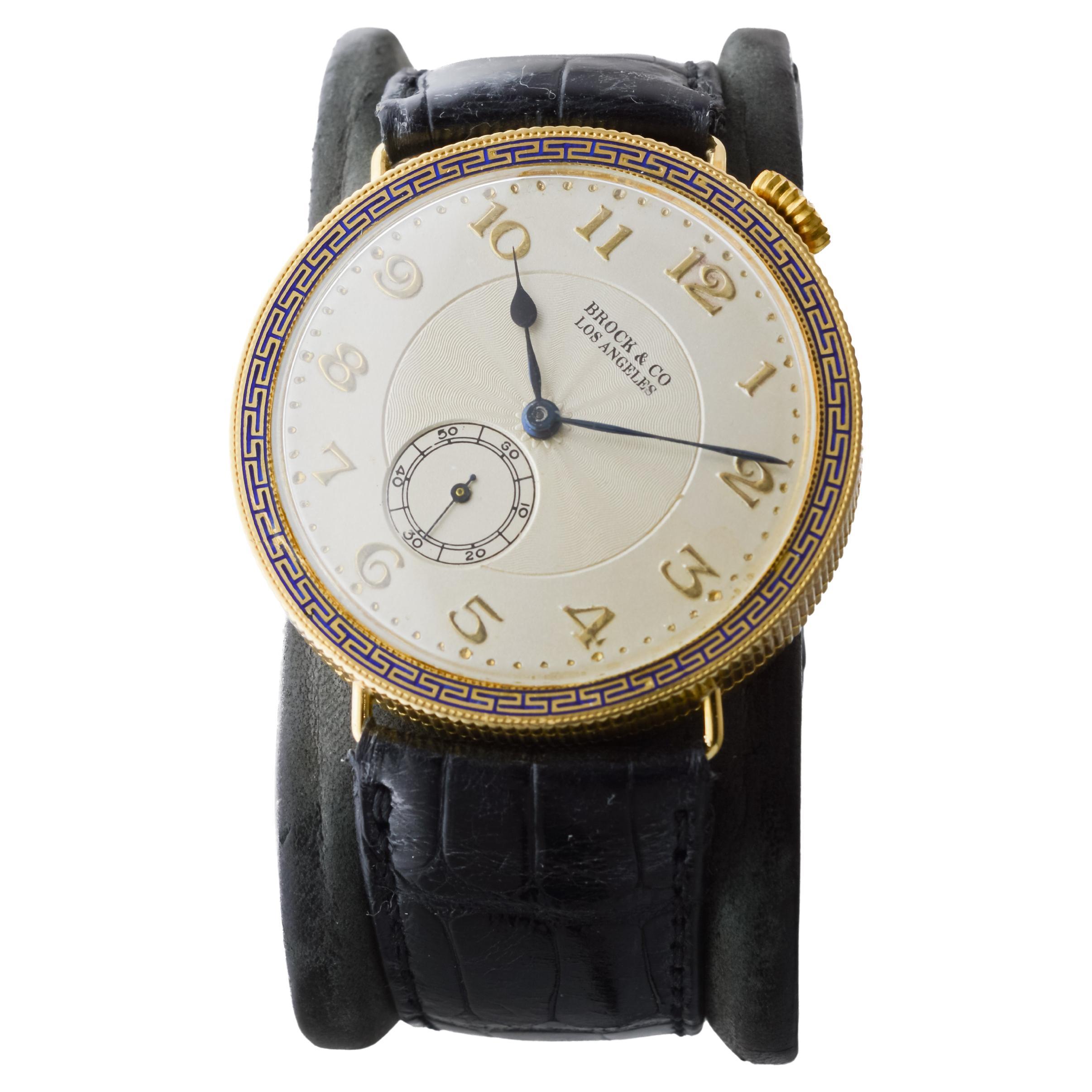 Brock & Co 18Kt Solid Gold Pocket Wrist Watch 1920's For Sale 1