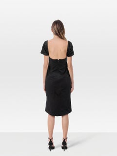 Brock Collection Black Square Neck Slit Dress Size XS