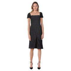 Brock Collection Black Square Neck Slit Dress Size XS
