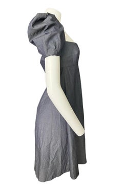 Brock Collection Blue Cotton Mini Dress, Size 4