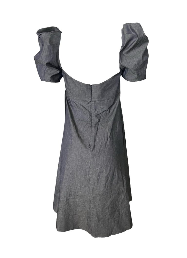 Brock Collection Blue Cotton Mini Dress, Size 4