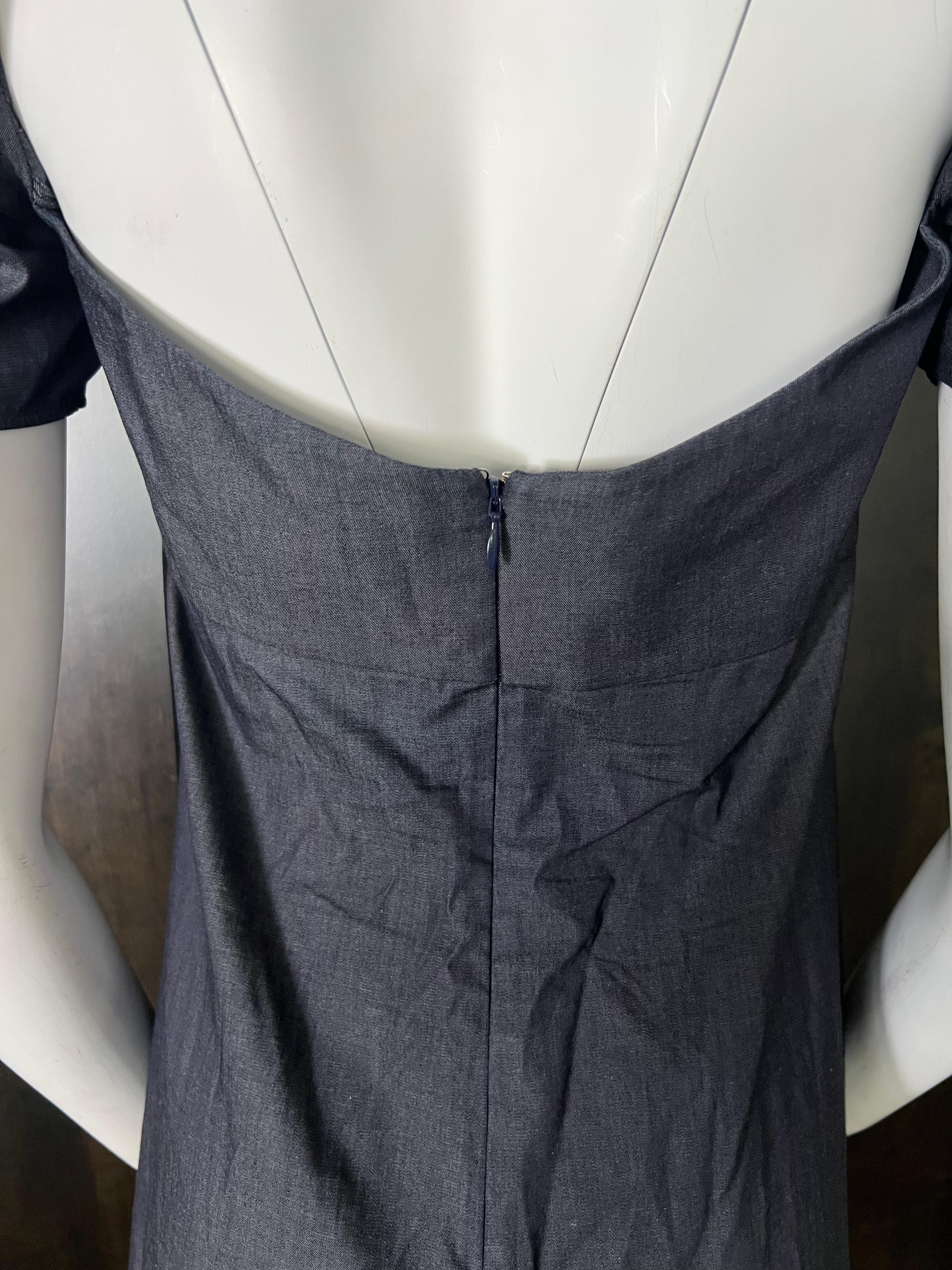 Robe courte en coton bleu de la collection Brock, taille 4 en vente 4