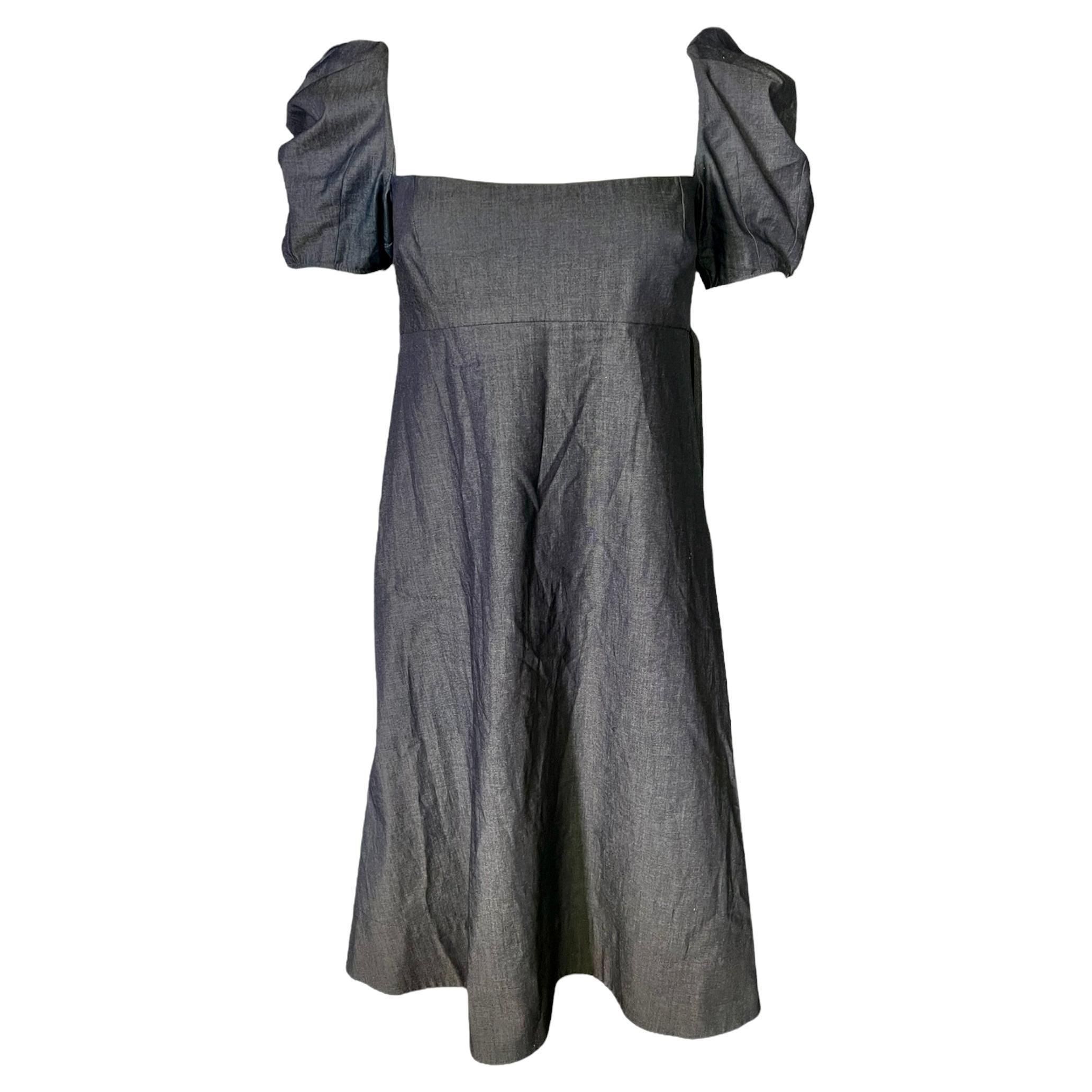 Robe courte en coton bleu de la collection Brock, taille 4 en vente