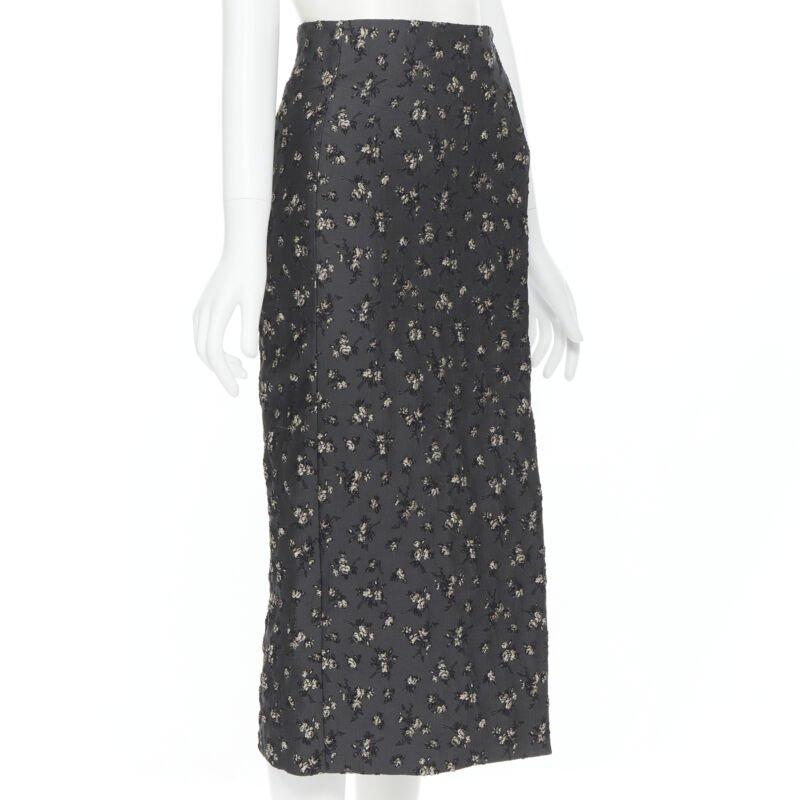 BROCK COLLECTION falda lápiz gris floral con pinzas en la parte delantera Us0 XS en Bueno estado para la venta en Hong Kong, NT