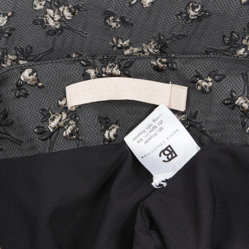 BROCK COLLECTION falda lápiz gris floral con pinzas en la parte delantera Us0 XS en venta 4