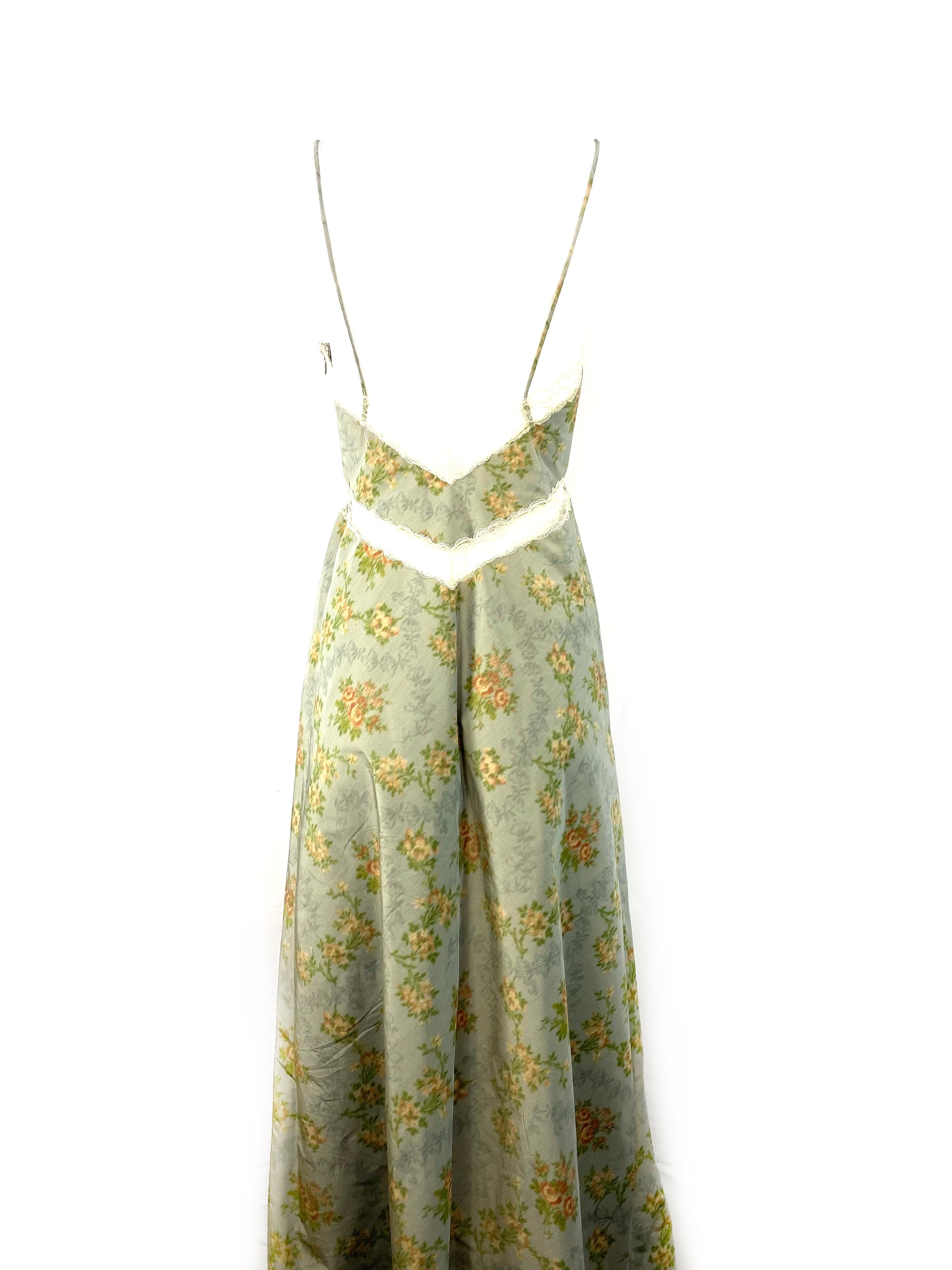 Brock Collection Grey Floral Slip Maxi Dress Size 2  2