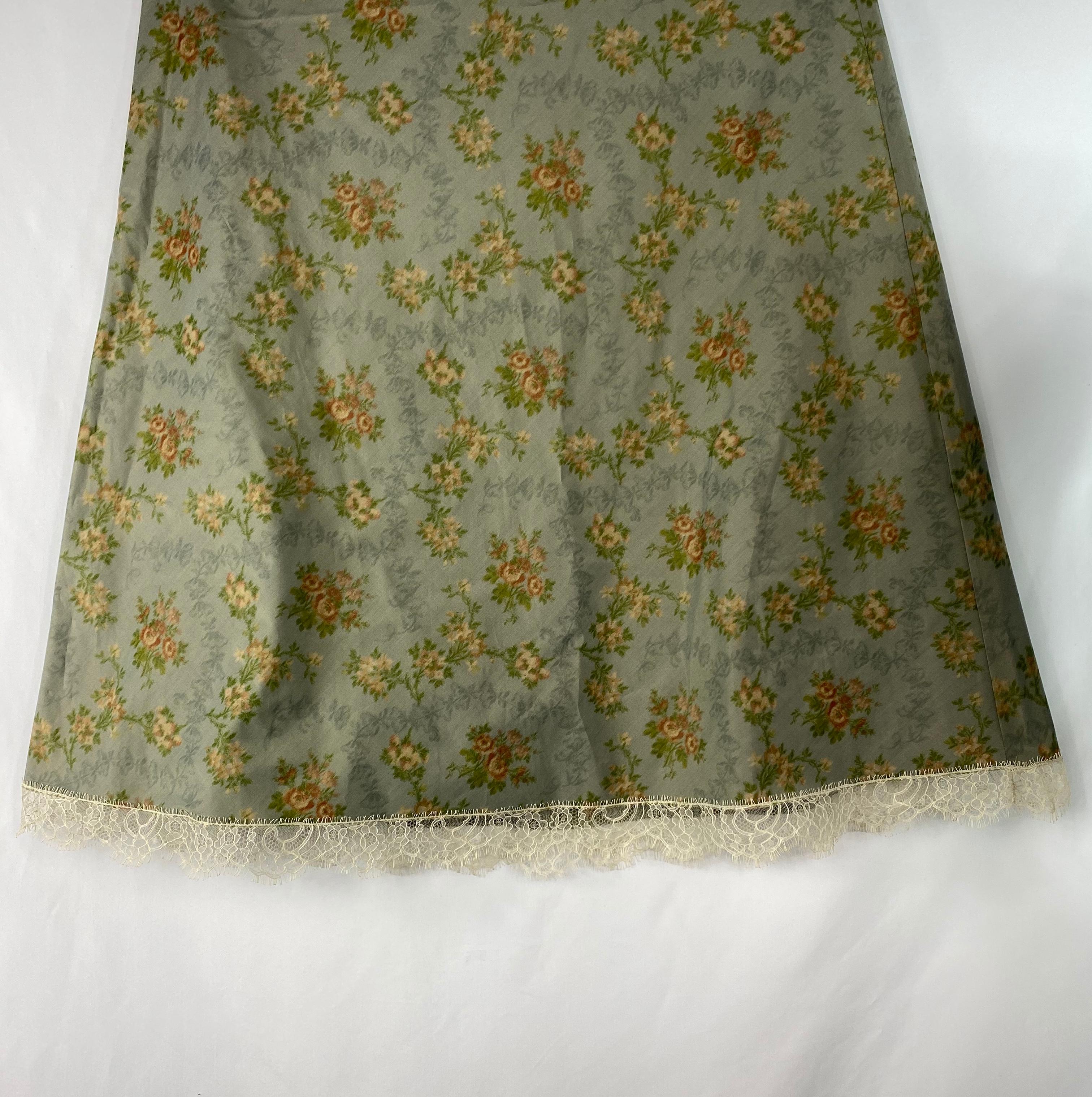 Brock Collection Grey Floral Slip Maxi Dress Size 2  6