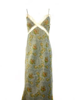 Brock Collection Grey Floral Slip Maxi Dress Size 2