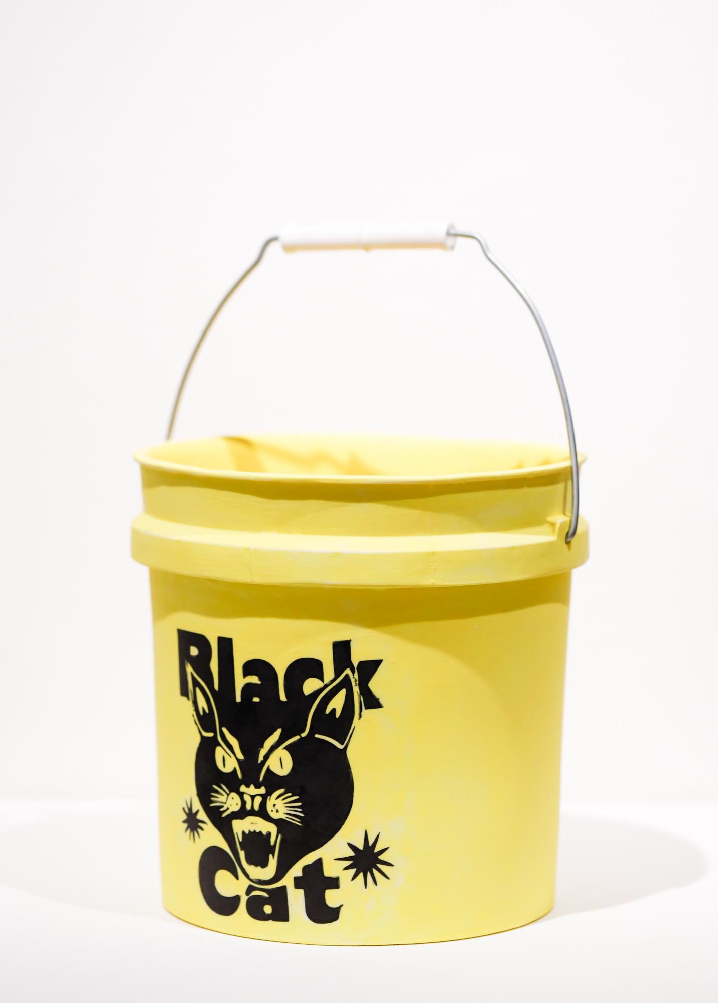 Black Cat Bucket - Sculpture by Brock DeBoer
