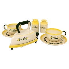 Ensemble de table de ferme jaune « Brock of California » des années 1950, 7 pièces