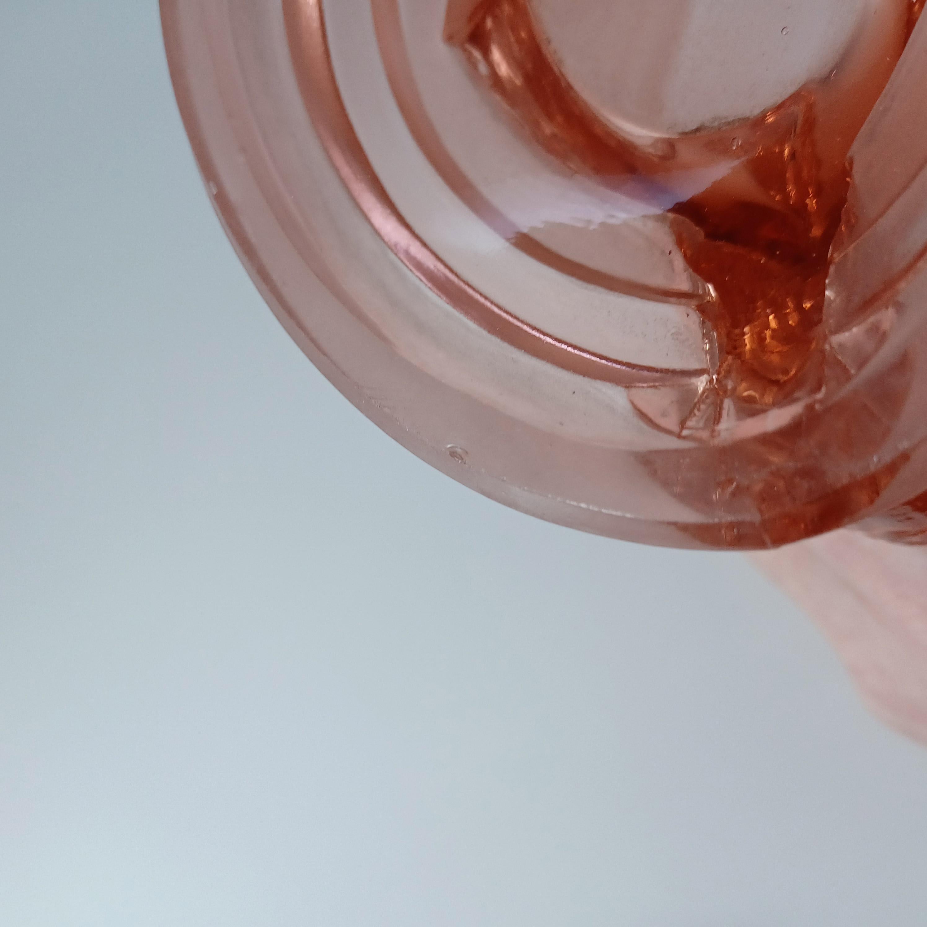 Brockwitz #6925 Art Deco Pink Glass 'Parakeet' Bird Vase For Sale 5