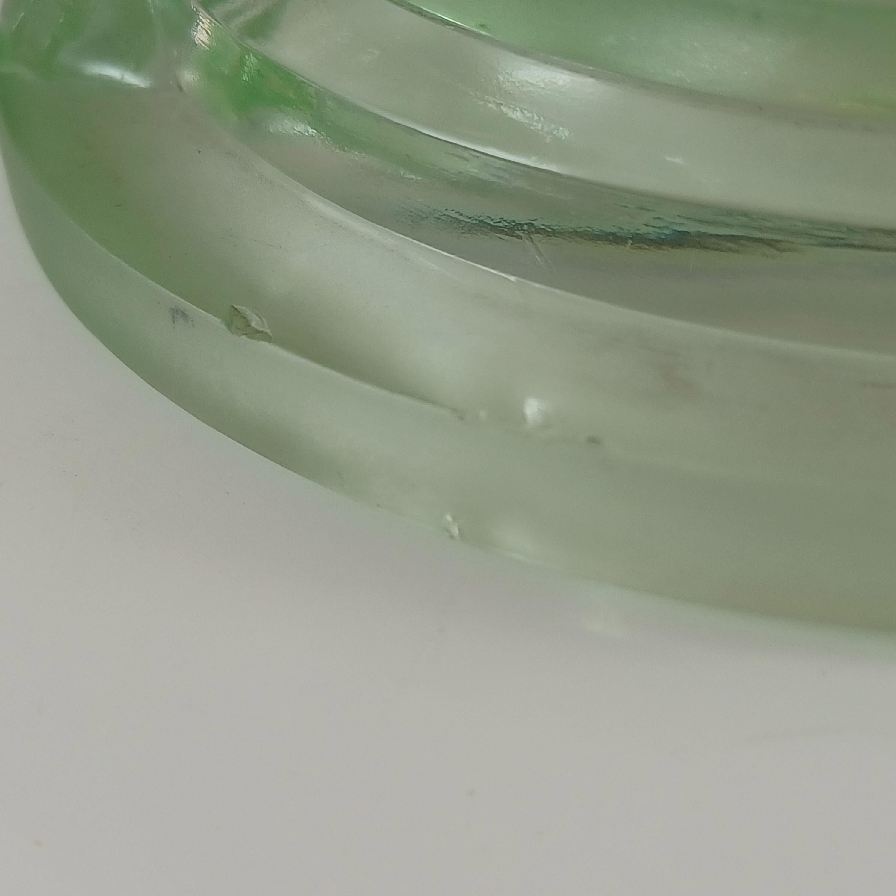 Brockwitz Art Deco Uranium Green Glass 'Parakeet' Bird Vase For Sale 1