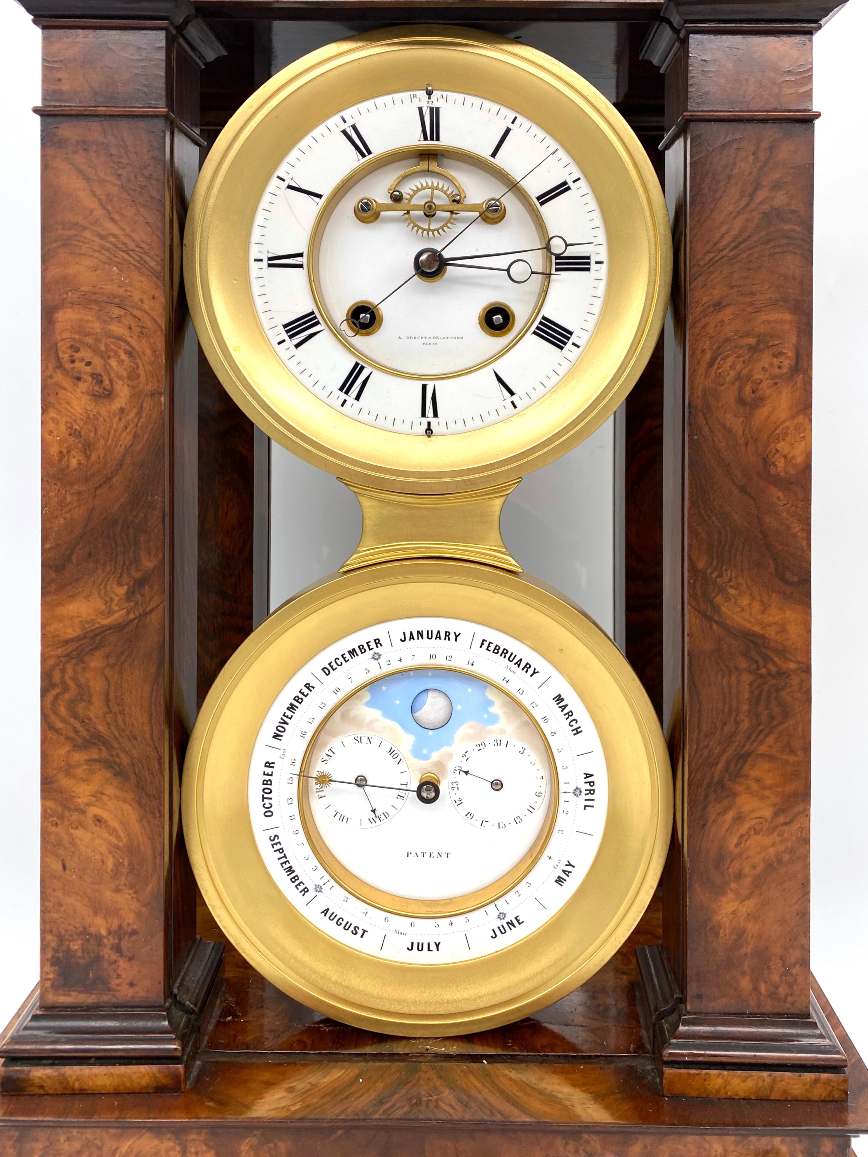 Napoleon III Brocot–Delettrez Paris Astronomical Clock with Perpetual Calendar, C. 1872–1880 For Sale