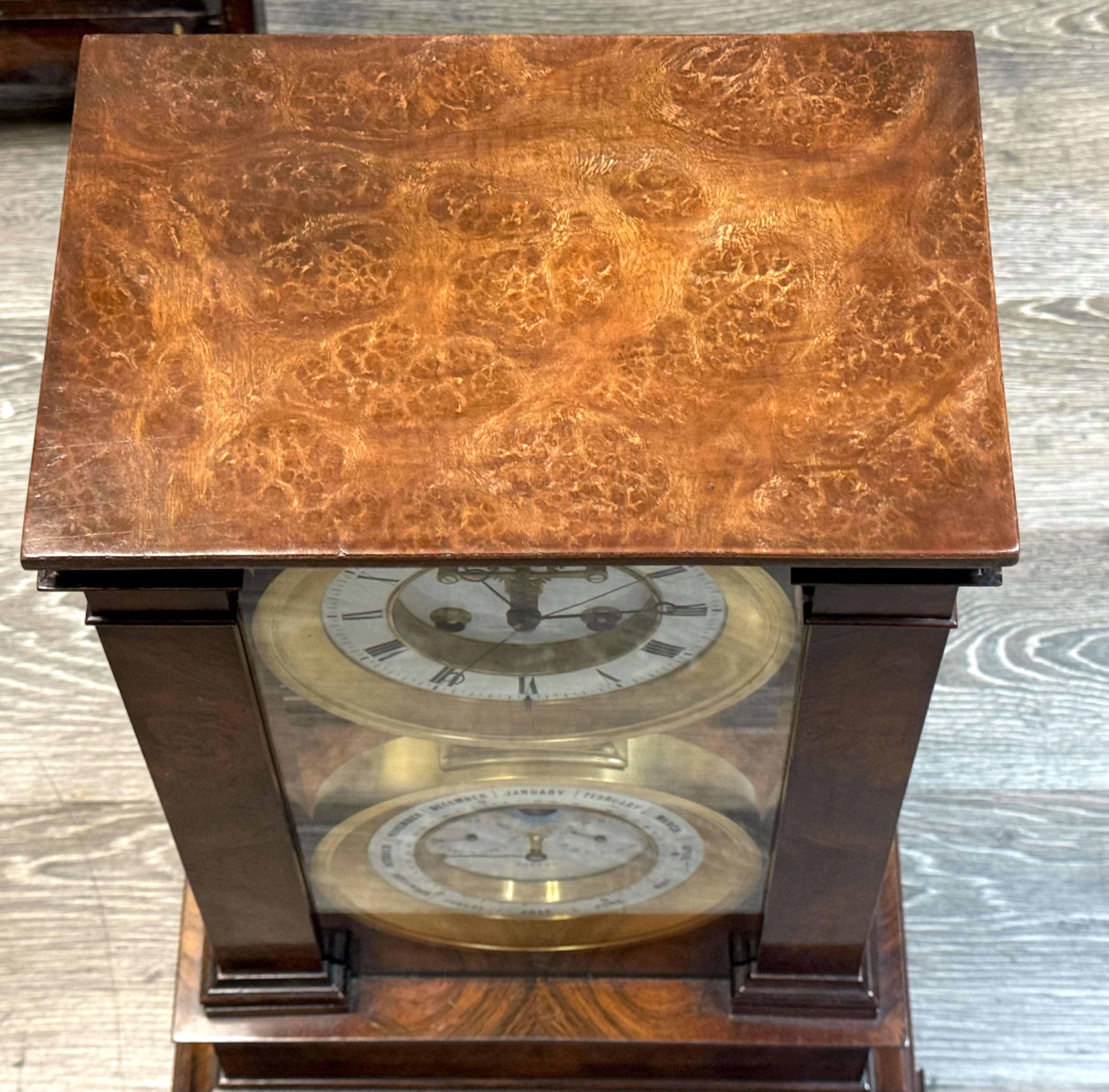 Bronze Brocot–Delettrez Paris Astronomical Clock with Perpetual Calendar, C. 1872–1880 For Sale
