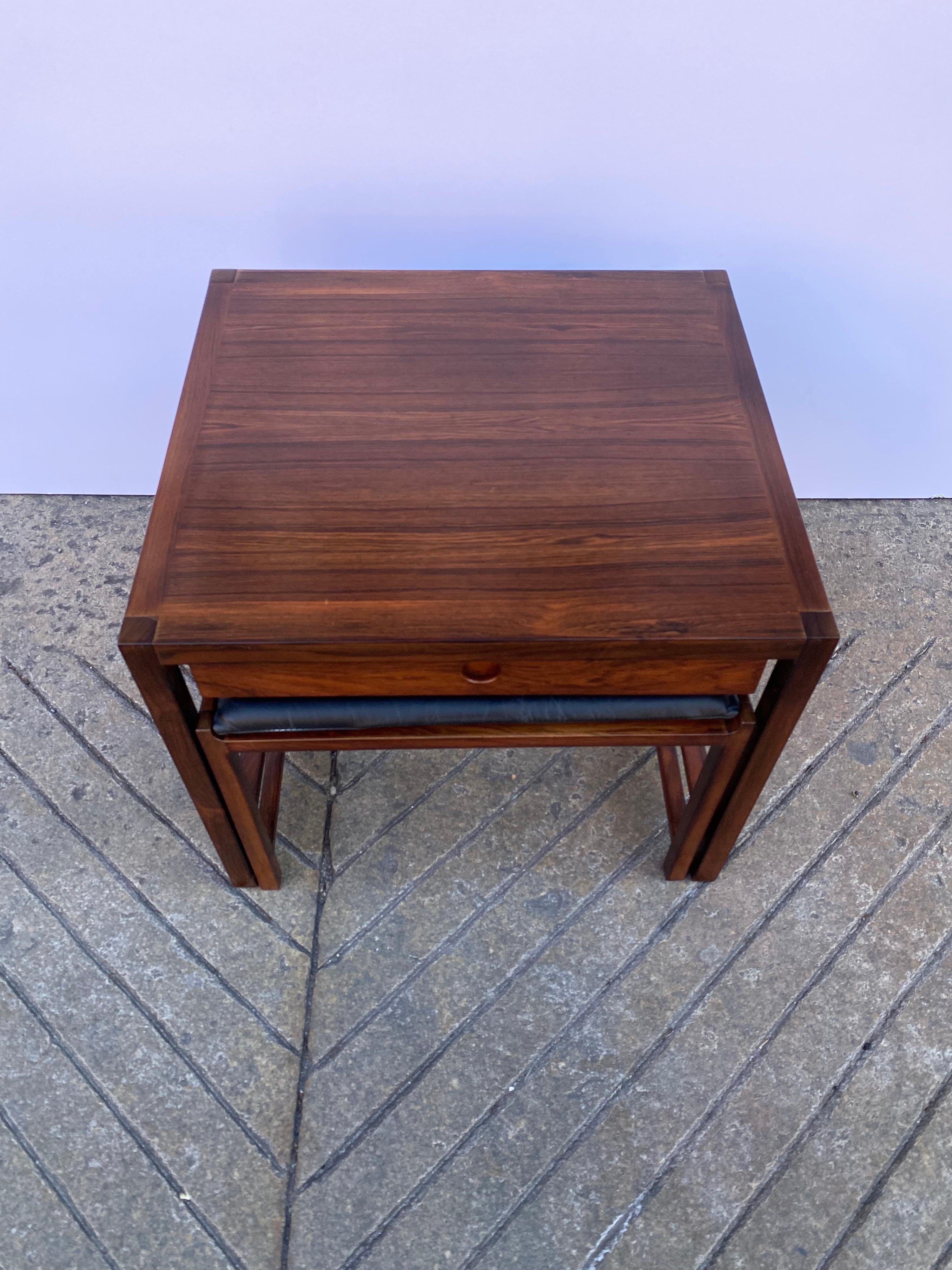 Norwegian Brode Blindheim Rosewood End Table and Ottoman