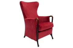 Brodeaux Velvet Upholstered Solid Beechwood Armchair, Giorgetti