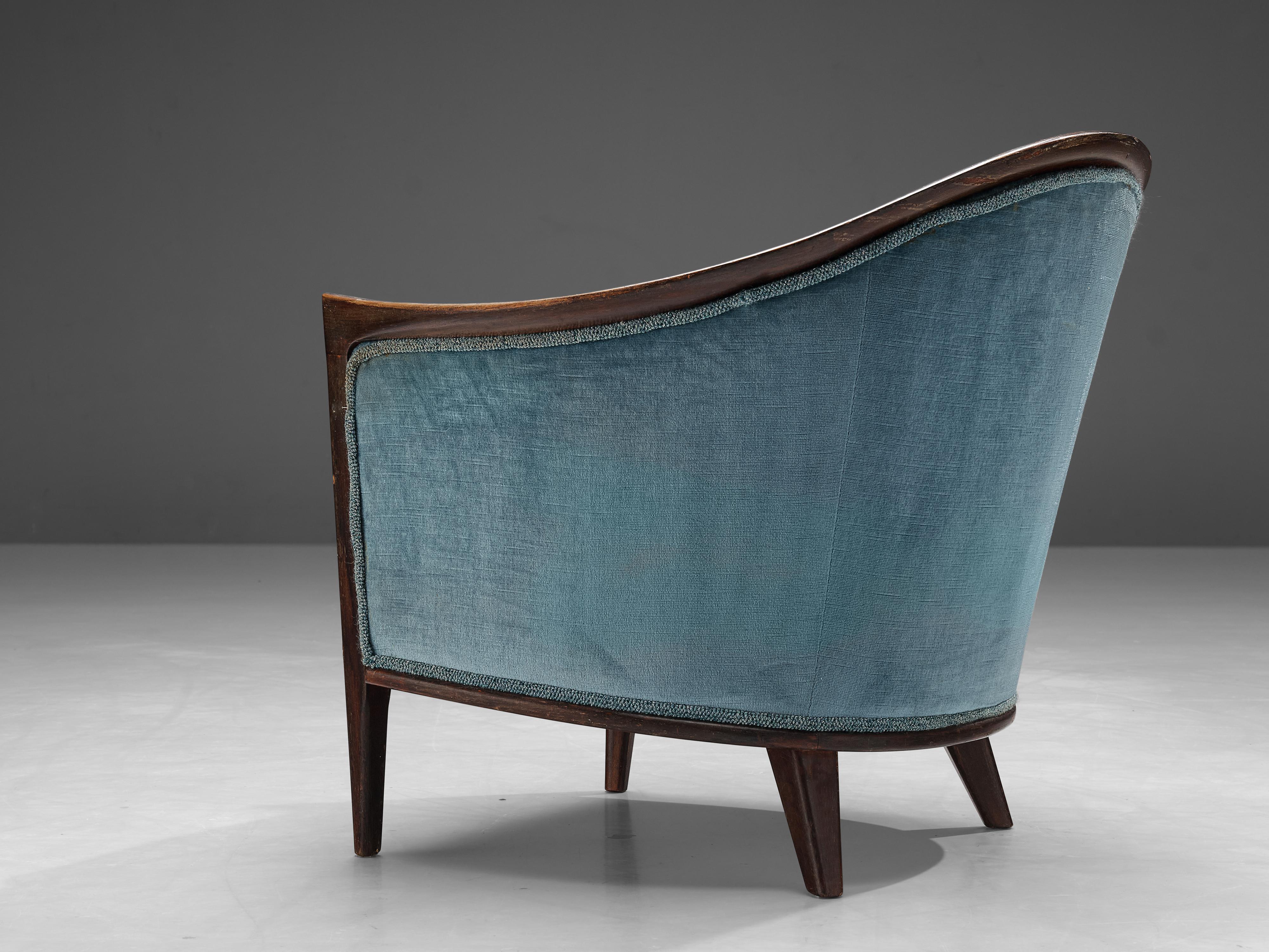 Bröderna Anderssons Lounge Chair in Teak and Light Blue Velvet For Sale 2