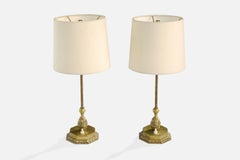Bröderna Malmströms Metallvarufabrik, Table Lamps, Brass, Sweden, 1949