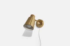 Bröderna Malmströms Metallvarufabrik, Wall Lights, Brass, Sweden, 1940s