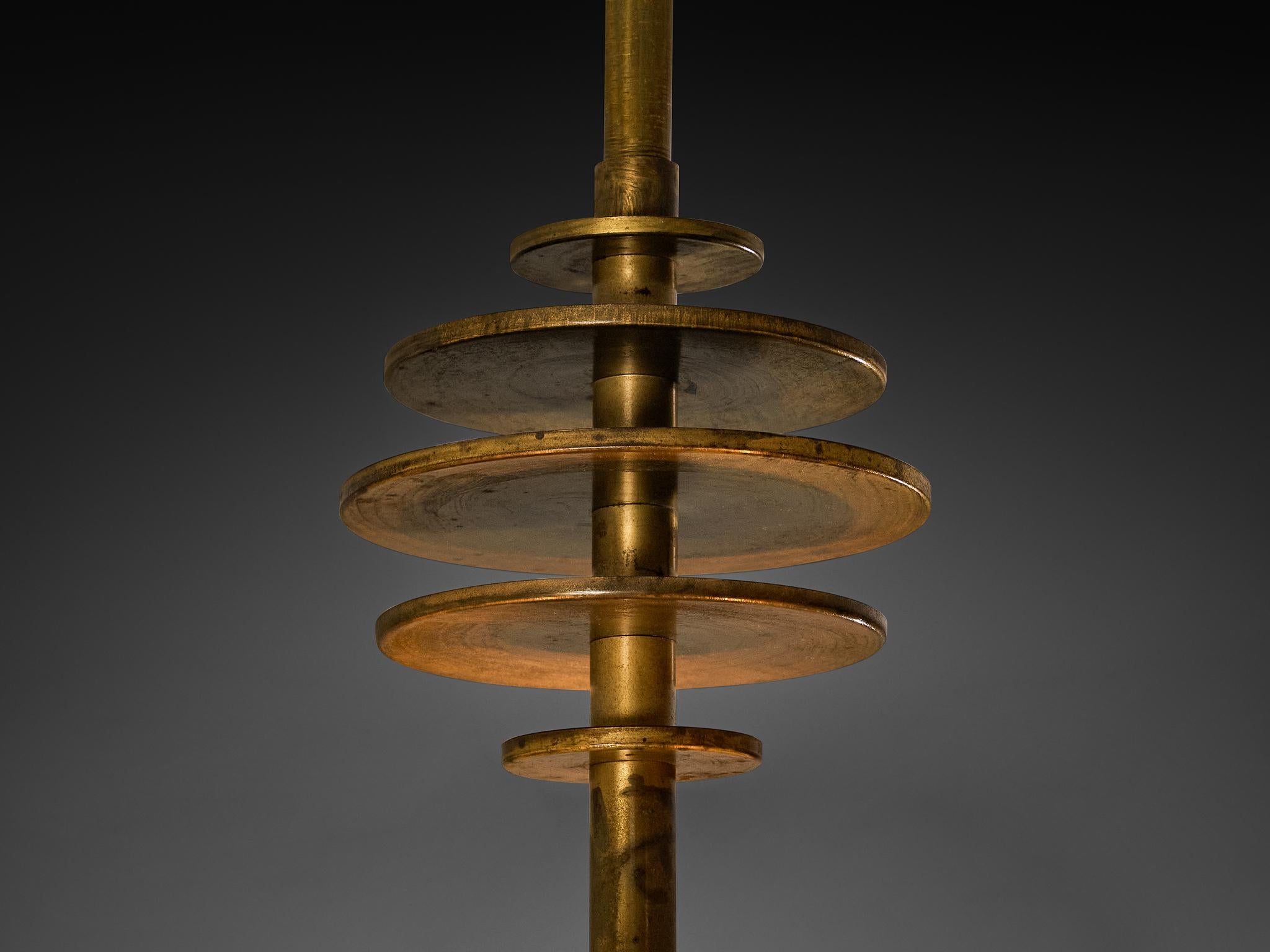 Bröderna Malmströms Swedish Modern Chandelier with Brass Zodiac Figures in vendita 2