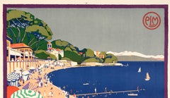 Broders, Original Art Deco Poster, Antibes, French Riviera, Beach, PLM, 1928