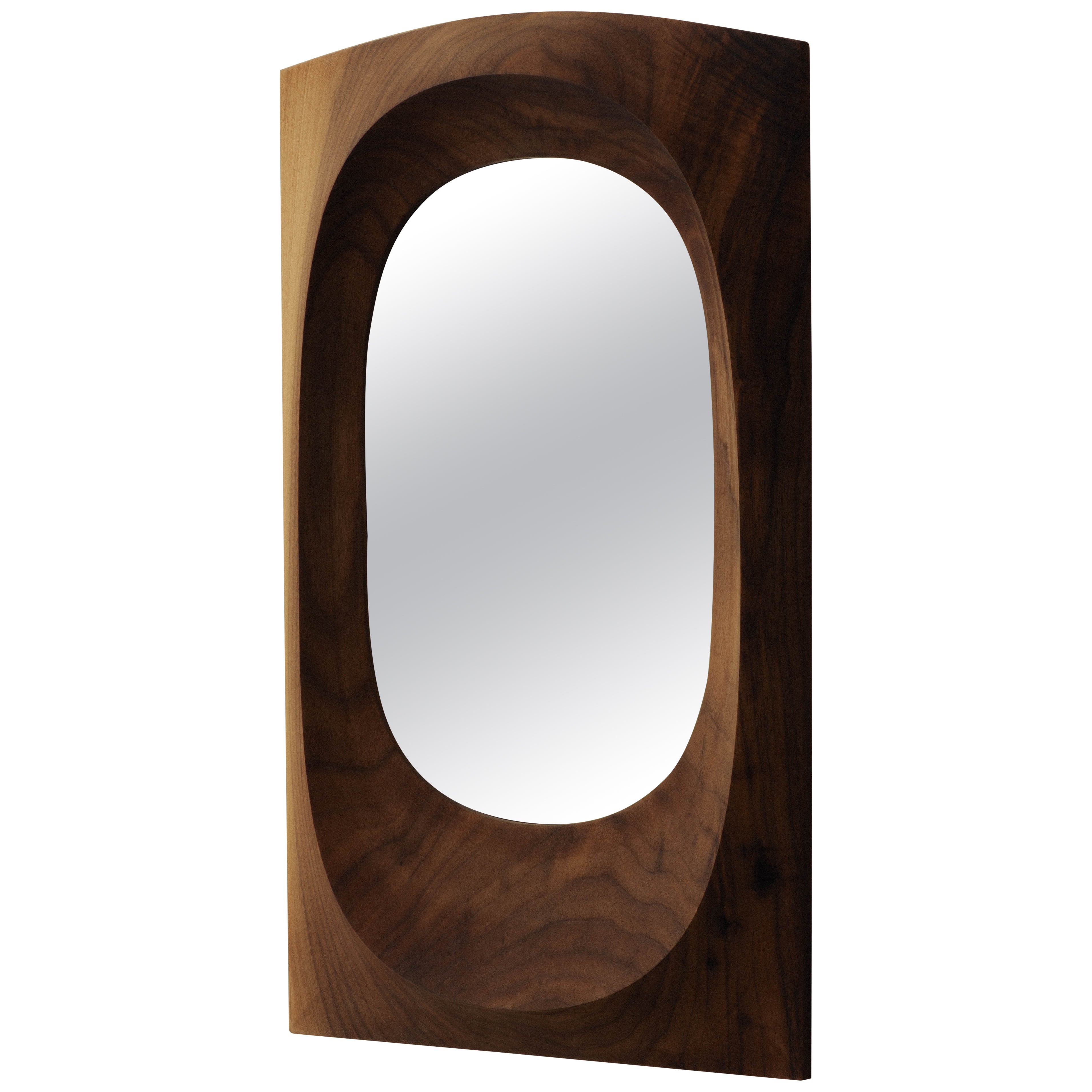 Brodzki 53 Contemporary Walnut Wall Mirror by Henry Wilson