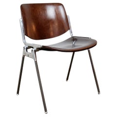 Brown Wooden Castelli Dsc 106 Stacking Chair by Giancarlo Piretti, Italy