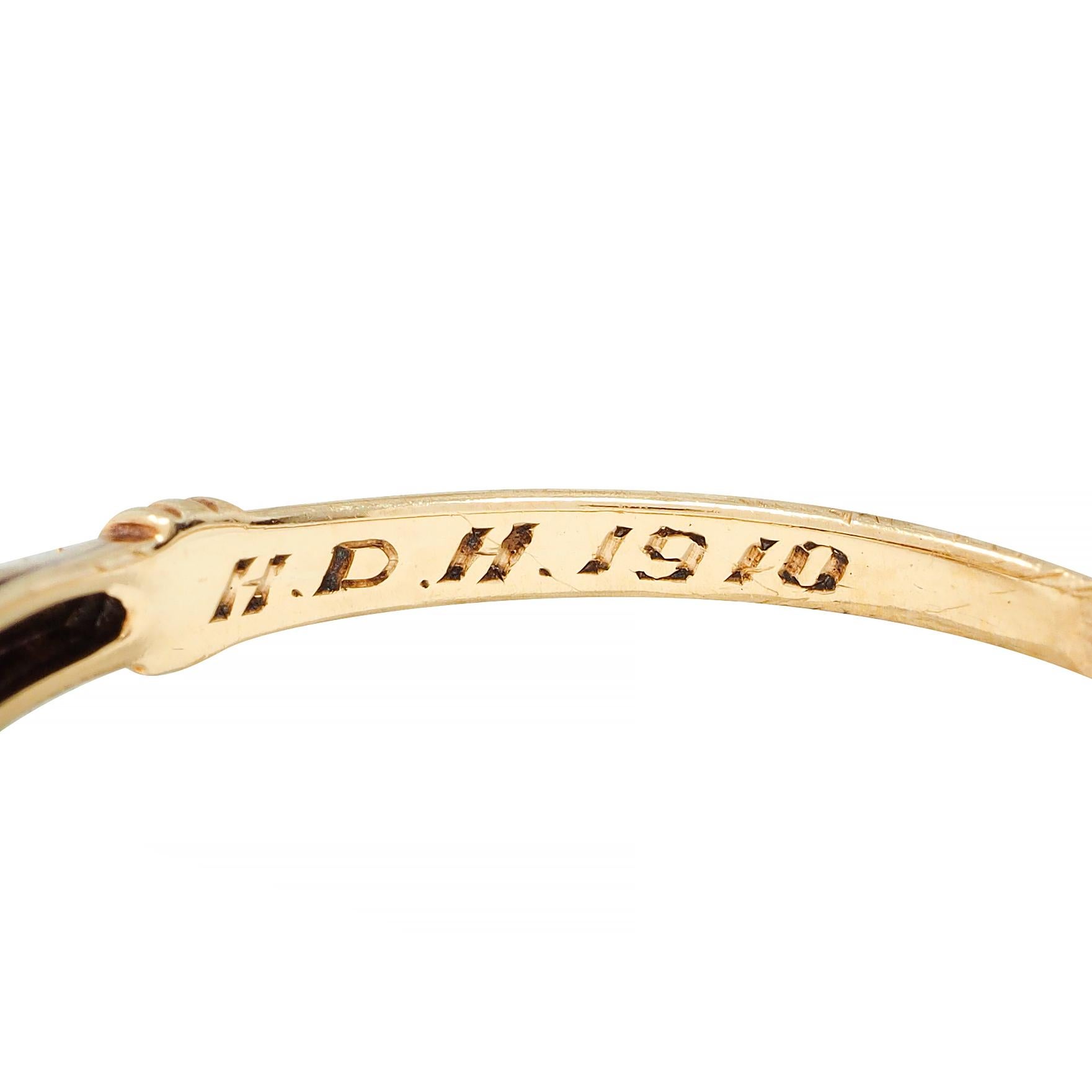 Brogan Co. Edwardian 0.70 CTW Platinum 14 Karat Gold Antique Engagement Ring 7