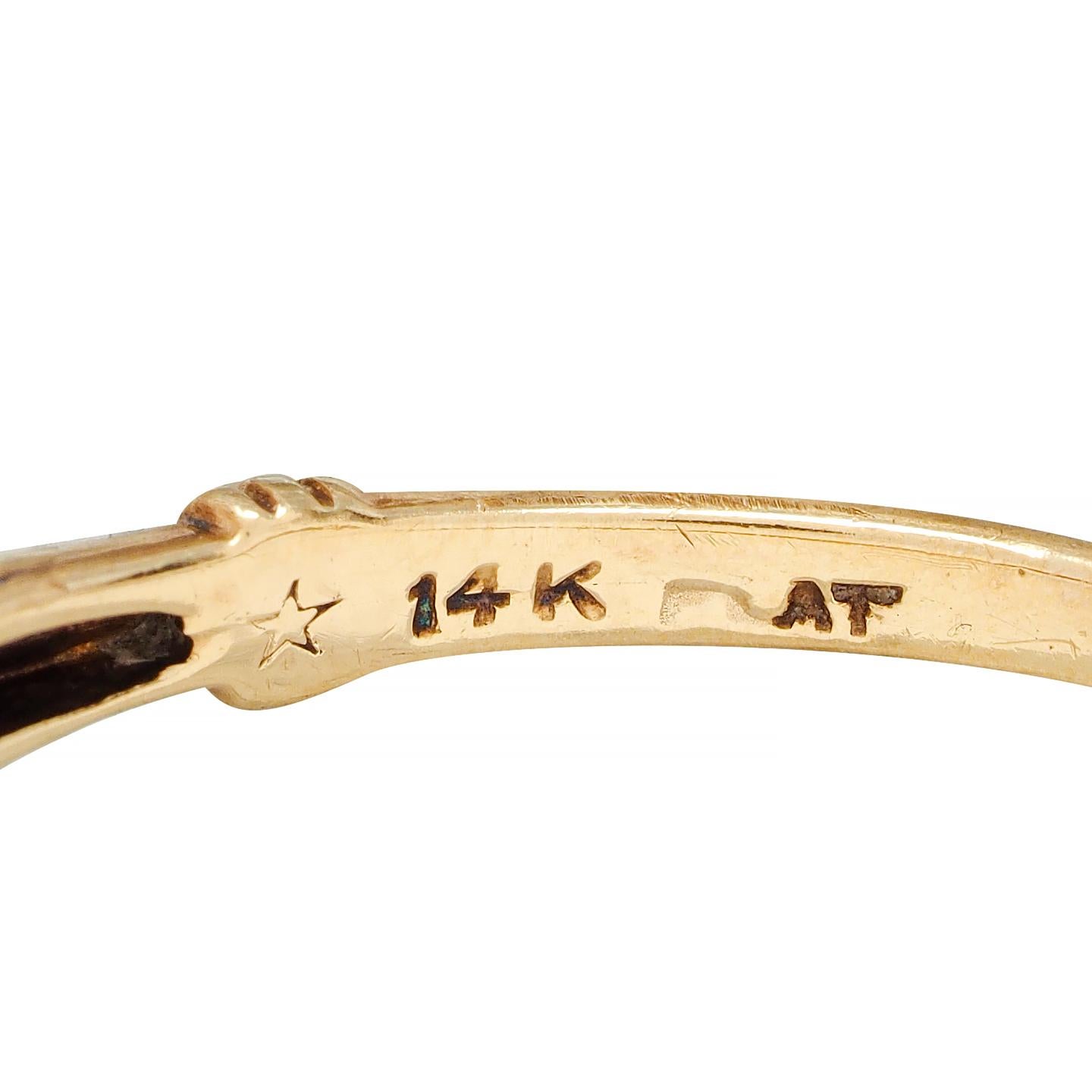 Brogan Co. Edwardian 0.70 CTW Platinum 14 Karat Gold Antique Engagement Ring 3