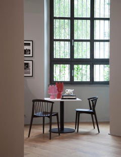 Chaise Brogliato Traverso Newood en structure de frêne teinté noir pour Cappellini