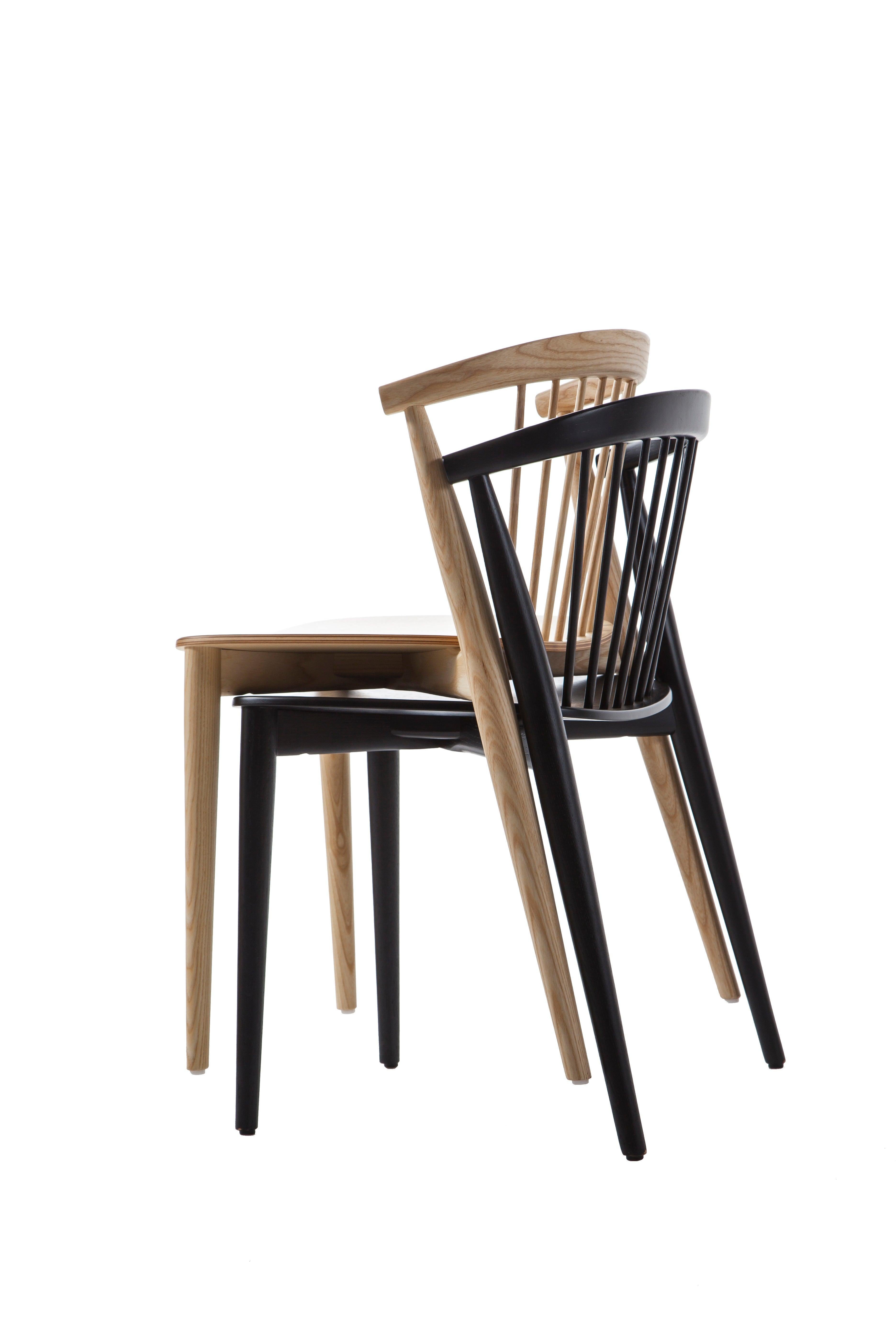 Italian Brogliato Traverso Newood Chair in Black Stained Ash Structure for Cappellini For Sale