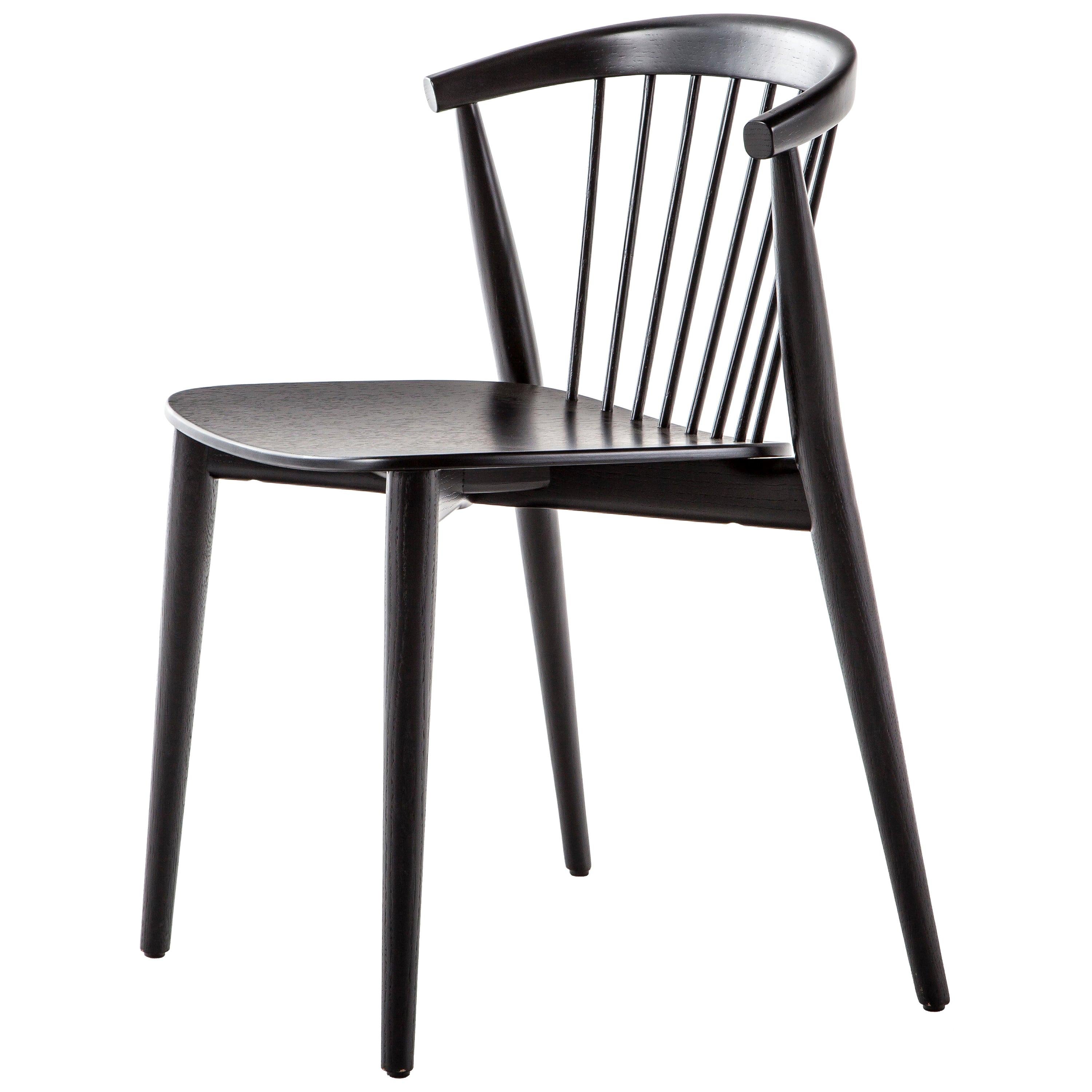 Brogliato Traverso Newood Chair in Black Stained Ash Structure for Cappellini