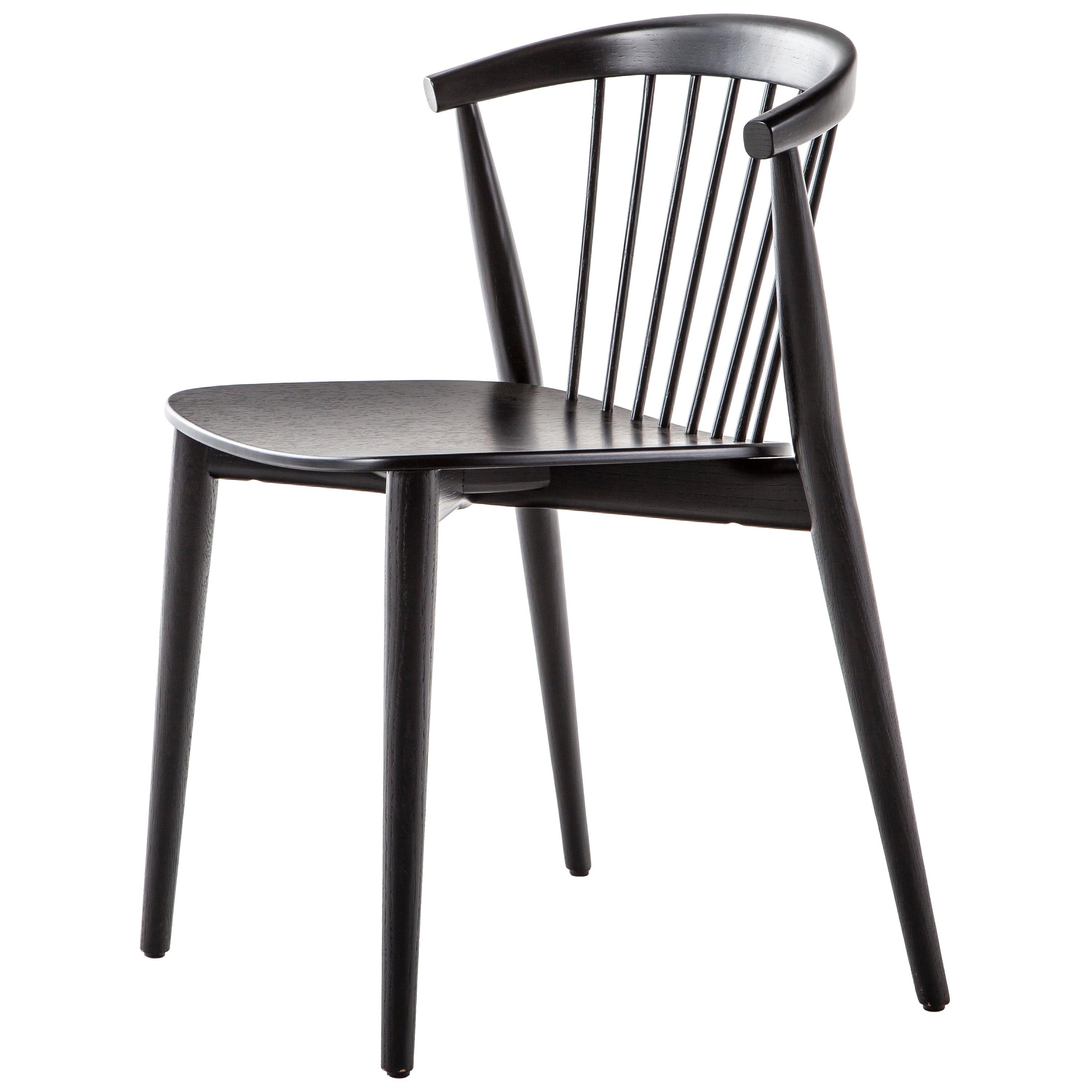 For Sale: Black (112_Black Stained Ash) Brogliato Traverso Newood Chair in Solid Ashwood Structure for Cappellini