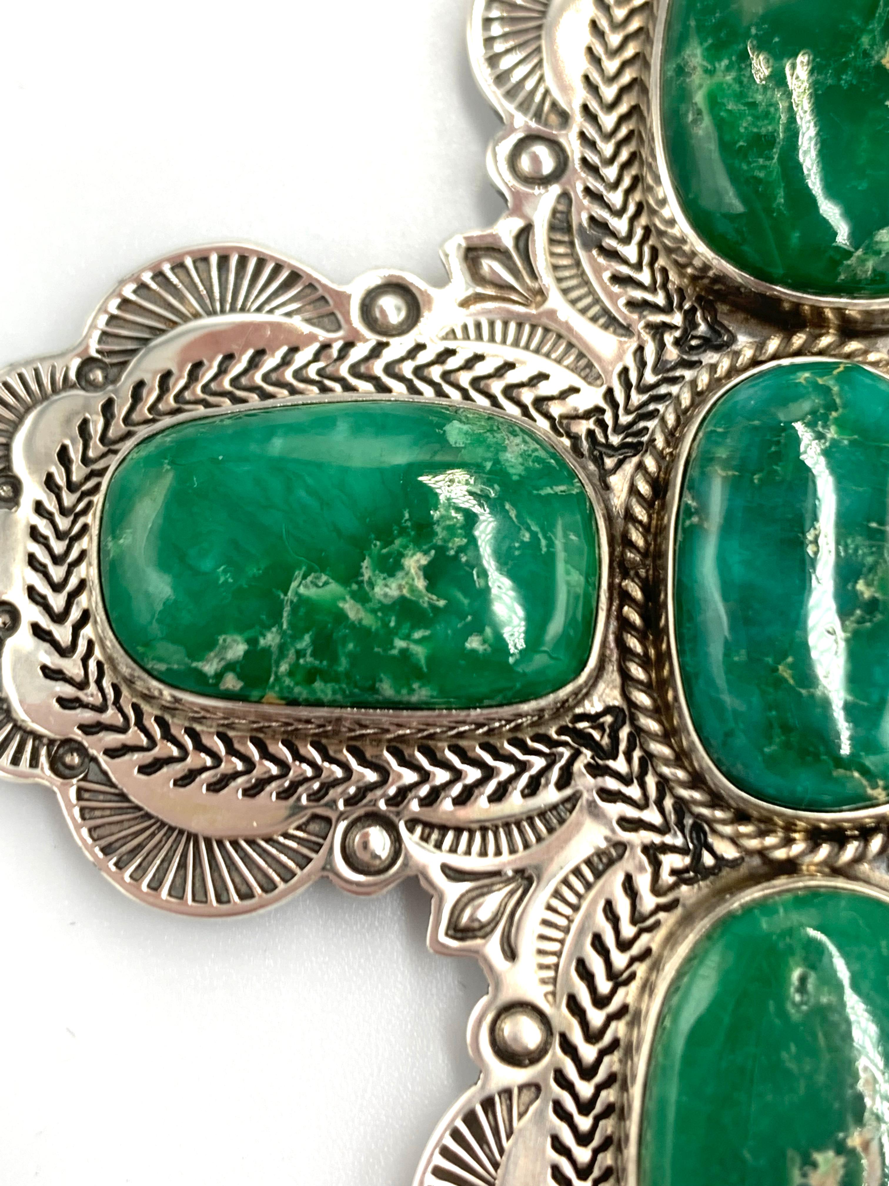 Ciondolo a forma di croce in argento con turchese Broken Arrow di Alvin Lee in vendita 4