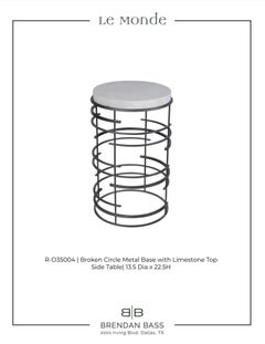 Broken Circle Metal Base with Limestone Top